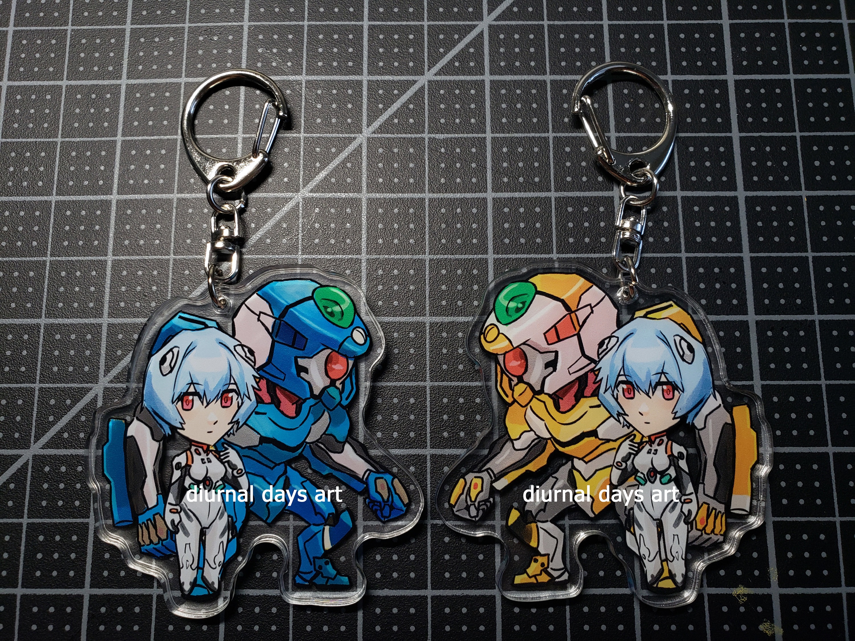 Eva Key Chain Eva Rei Ayanami + Eva Unit 00 Acrylic Keychain - Etsy