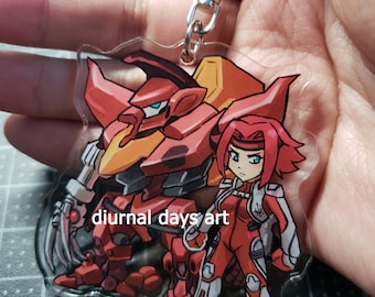 CG Kallen + Guren Mecha Akrylnyckelring