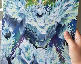 Unicorn Crystallized Mecha Poster Print