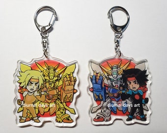 Domon + Burning God Mecha Acrylic Keychain