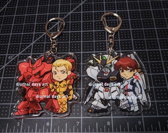 Mecha CCA Char och Amuro akrylberlocker