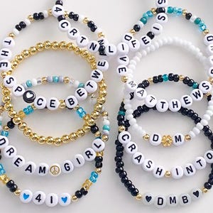 Dave Matthews Band Inspired Bracelets DMB Bracelets Concert Bracelets Music Bracelets Dave Matthews Band Merch Dave Matthews Band Apparel