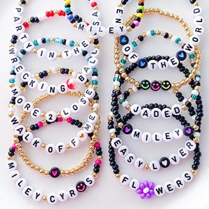Miley Bracelets Miley Cyrus Inspired Bracelets Miley Cyrus Bracelets Concert Bracelets Miley Cyrus Merch Miley Apparel Something Beautiful