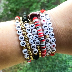 Ohio Bracelets / OSU Inspired Bracelets / Buckeyes Bracelet / Stacked Bracelet Set / College Bracelets / Football Bracelets