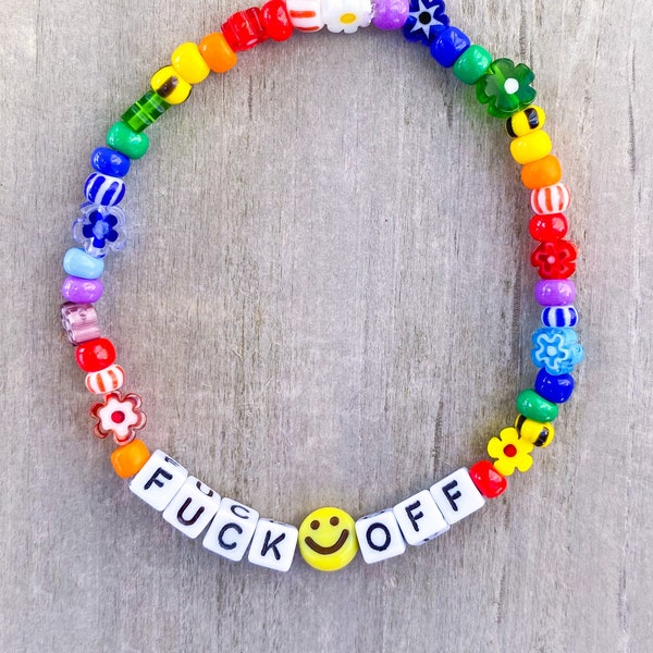 F Off Bracelet / Fuck Off Bracelet / Don’t Care Bracelet / Rainbow Bracelet / Leave Me Alone Bracelet / Fun Colorful Bracelet / Get Lost