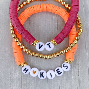 Virginia Tech Inspired Bracelets / Hokie Football Bracelets / College Football Bracelets / Virginia Tech Hokies / Hokie Bracelets / V Tech