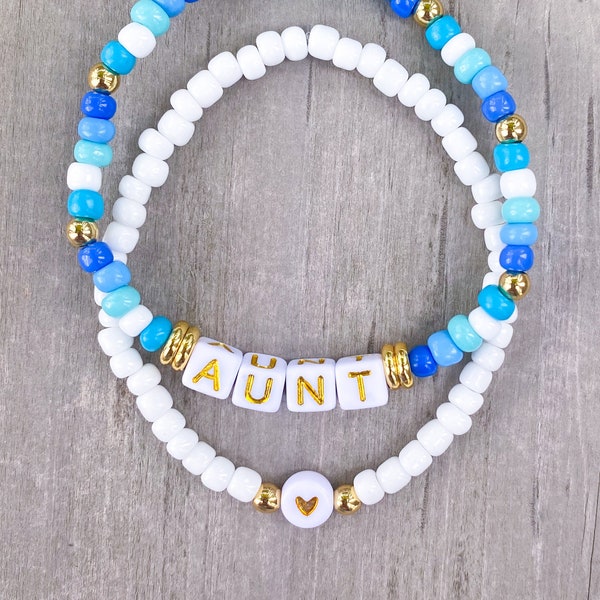 Aunt Bracelet / Best Aunt Bracelet / Gift for Aunt / Auntie Bracelet / Bracelet for Aunt / Aunt Word Bracelet / Aunt Beaded Bracelet