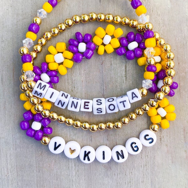 Vikings Inspired Bracelets / Minnesota Bracelets / Vikes Football Bracelets / Minnesota Vikings / Minnesota Football Bracelets / Game Day