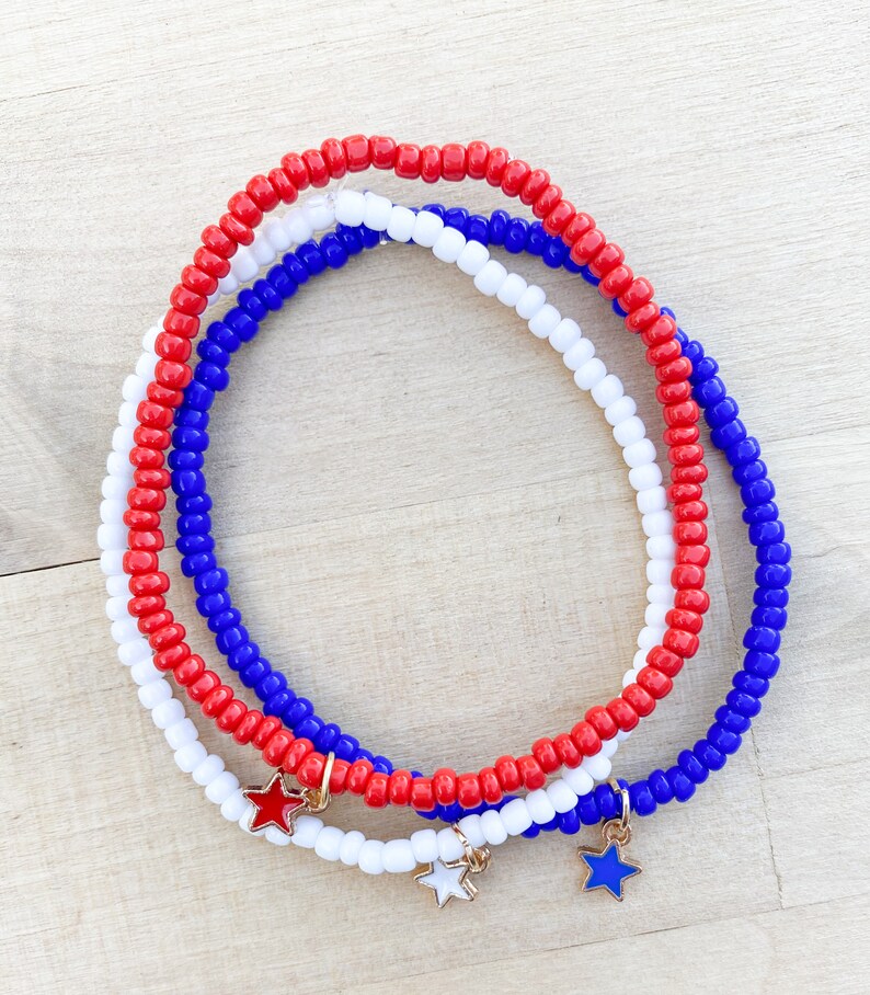 Born in the USA Bracelet / USA Bracelet / Red White and Blue Bracelet / Patriotic Bracelet / Military Bracelet America Bracelet Springsteen image 5