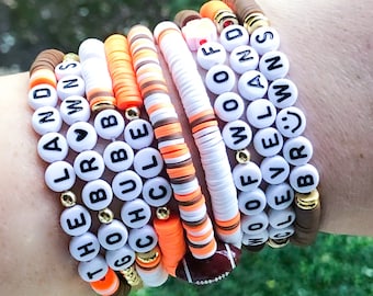 Browns Inspired Bracelets / Browns Bracelets / Cleveland Bracelets / Go Browns Bracelets / Cleveland Football Bracelets / Browns Football
