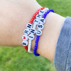 Born in the USA Bracelet / USA Bracelet / Red White and Blue Bracelet / Patriotic Bracelet / Military Bracelet America Bracelet Springsteen image 3