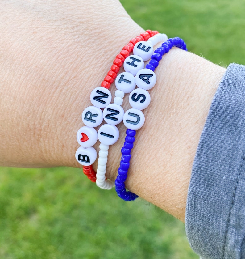 Born in the USA Bracelet / USA Bracelet / Red White and Blue Bracelet / Patriotic Bracelet / Military Bracelet America Bracelet Springsteen image 3