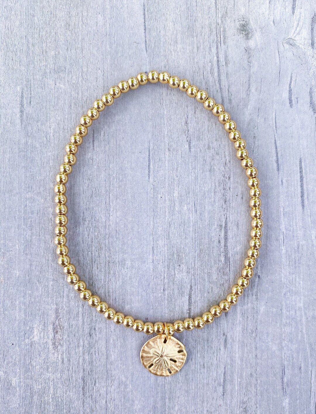 Gold Sand Dollar Bracelet / Sand Dollar Charm Bracelet / Beach Bracelet ...