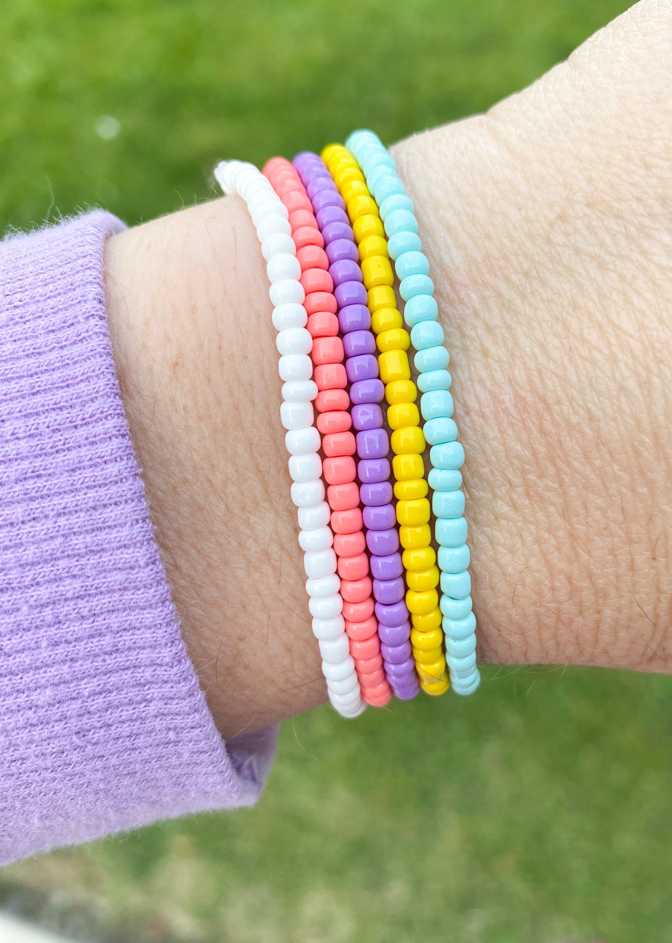 Rainbow Beaded Bracelets / Rainbow Bracelets / Seed Bead Etsy