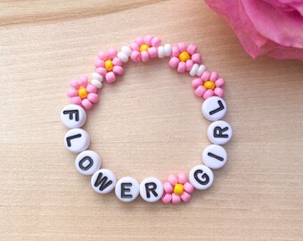 Flower Girl Bracelet / Flower Girl Gift / Gift for Flower Girl / Bracelet for Flower Girl / Flower Bracelet / Flower Beaded Bracelet