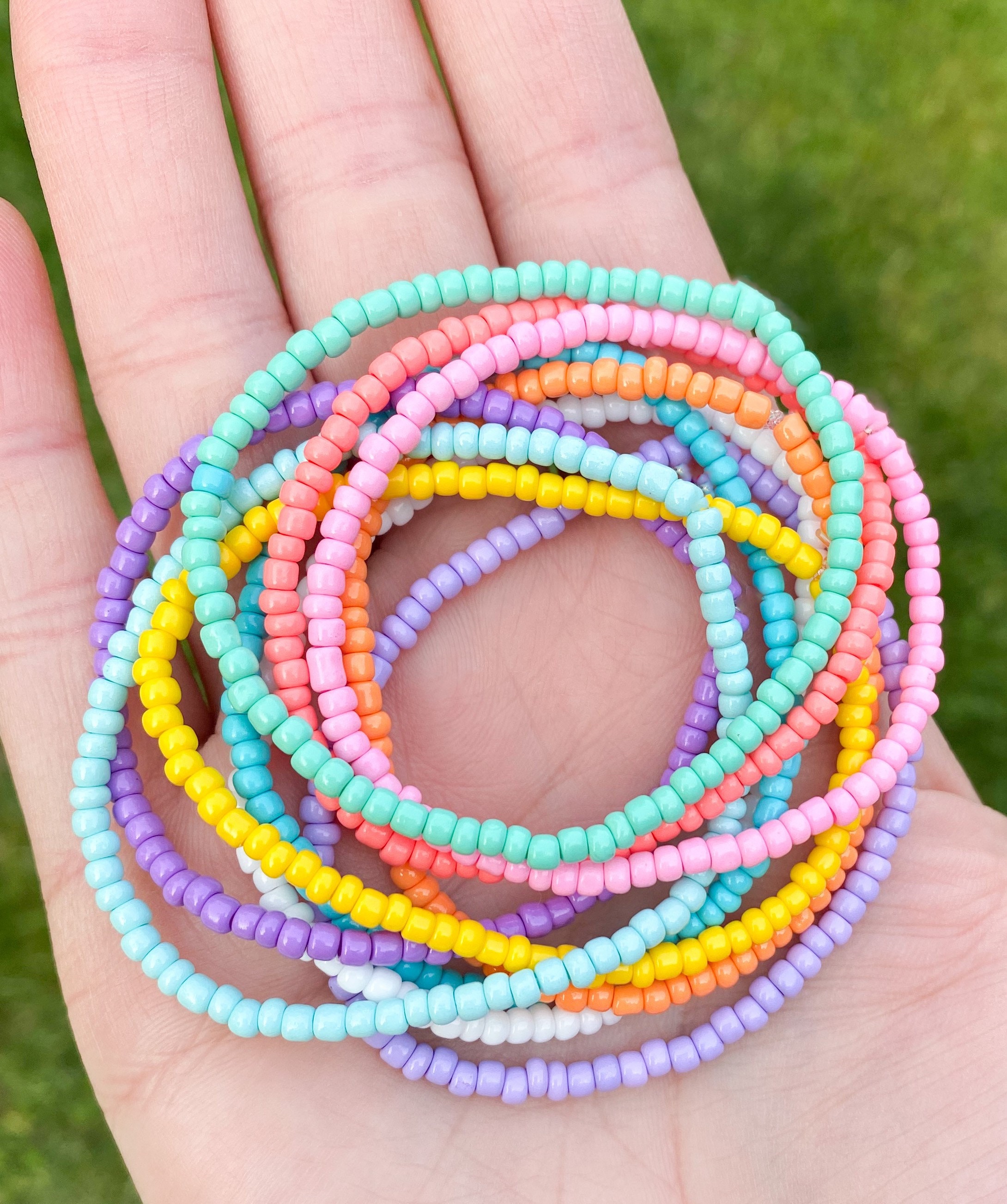 Rainbow Beaded Bracelets / Rainbow Bracelets / Seed Bead Etsy