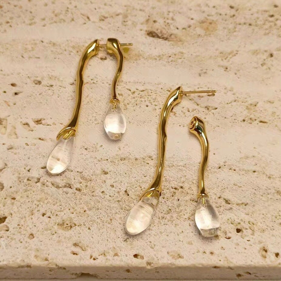 Orecchini A Goccia In Oro 14k, Placcati, Con Zirconi, Eleganti, In Confezione Regalo