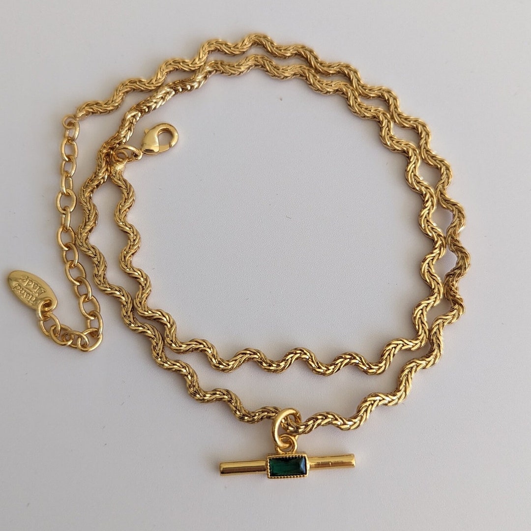 Claire Vessot Designs 14K Gold Plated 16x12mm Abalone Station Bar Necklace main image 0