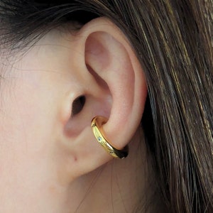 18K Gold Vermeil EarCuff - CZ Hoop Earrings - No pierced Ear Cuff - Streetwear Statement EarCuff - One piece Cubic Zirconia EarWrap