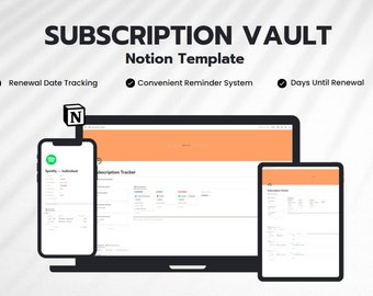 Abonnement Vault : Notion Abonnement Tracker Vorlage