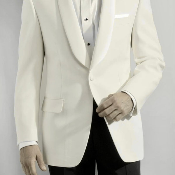 Dinner Jacket / Mens / Ivory Cream / Contemporary Fit / All Sizes / 35 To 48 /Reg / Long / Short/ Wedding/ Designer Rick Pallack Los Angeles