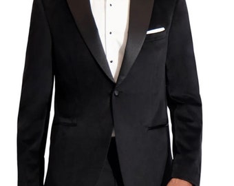 Dinner Jacket / Mens / Black Velvet / Contemporary Fit / All Sizes / 36 To 50 /Reg / Long /Short/ Wedding/ Designer Rick Pallack Los Angeles