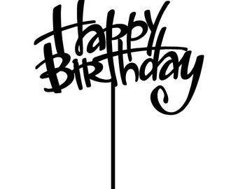 Cake topper "Happy Birthday" # 5. Laser cutting files cdr, dxf, ai, pdf, svg, jpg.