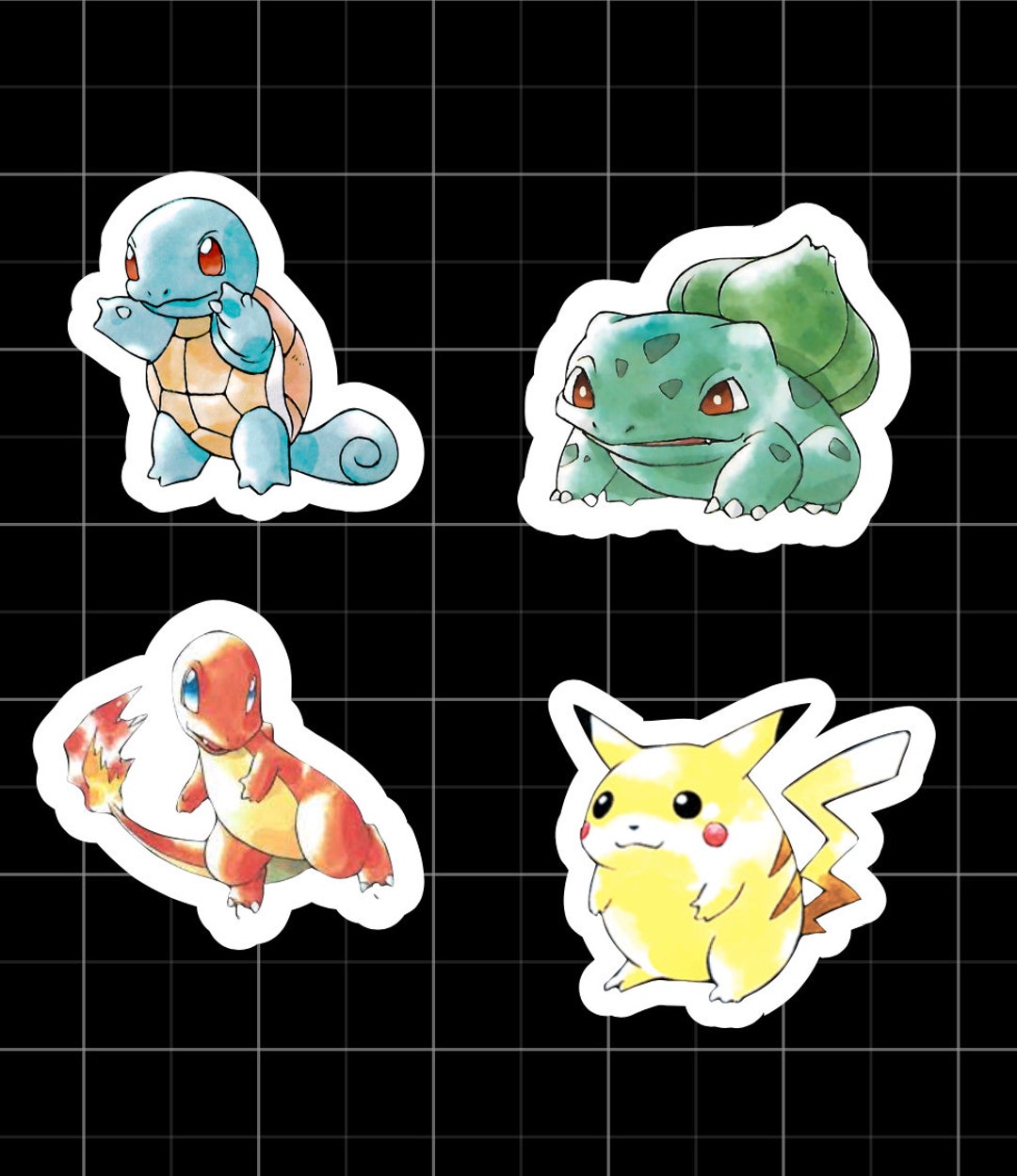 Start Set Sticker Pokémon Starter Set Stickers - Etsy