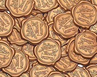 Custom Monogram A-Z Wax Seal Stickers