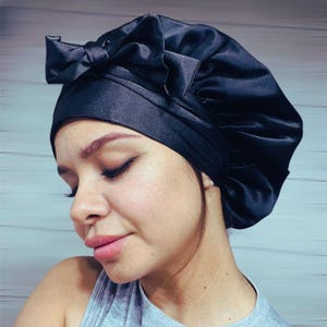 100% Pure Mulberry Silk Night Cap Bonnet | 22 Momme | Double-layered | Luxury Hair Bonnet for Sleep | Anti-Frizz, Hair Protection