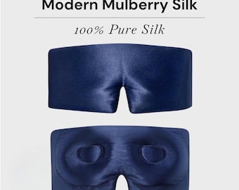 3D Contoured Mulberry Silk Sleep Mask: Light Blocking, Lash Friendly, 22 Momee Eye Mask