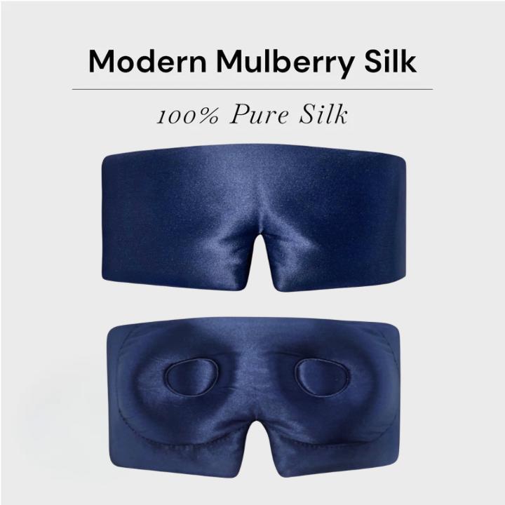 3D Contoured Mulberry Silk Sleep Mask: Light Blocking, Lash Friendly, 22 Momee Eye Mask