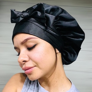 Reversible 100% Pure Mulberry Silk Bonnet | 22 Momme | Night Cap for Healthy Hair and Frizz Protection | Double-layered Luxury Sleep Bonnet