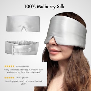 Mulberry Silk Sleep Mask: 22 Momme Luxury, Adjustable Strap Eye Mask image 5