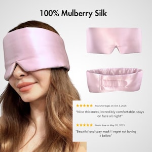 Mulberry Silk Sleep Mask: 22 Momme Luxury, Adjustable Strap Eye Mask image 4