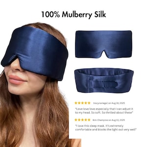 Mulberry Silk Sleep Mask: 22 Momme Luxury, Adjustable Strap Eye Mask image 6