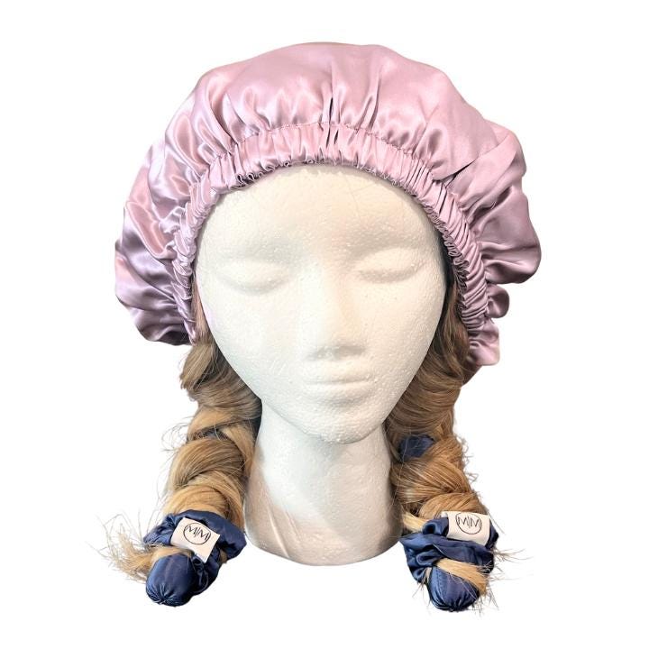 Bonnet De Sommeil En Soie De Mûrier 22 Momme LitBear - Réglable, Respirant - Pour Cheveux Bouclés Et Longs