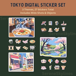 Tokyo kawaii digital stickers notability digital stickers goodnotes travel planner stickers scrapbooking digital stickers cropped ipad