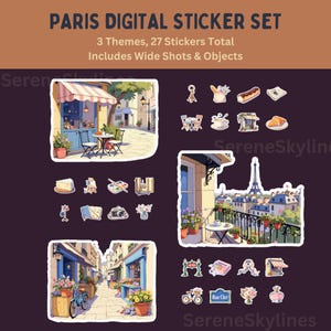 Paris kawaii digital stickers notability digital stickers goodnotes travel planner stickers scrapbooking digital stickers cropped ipad