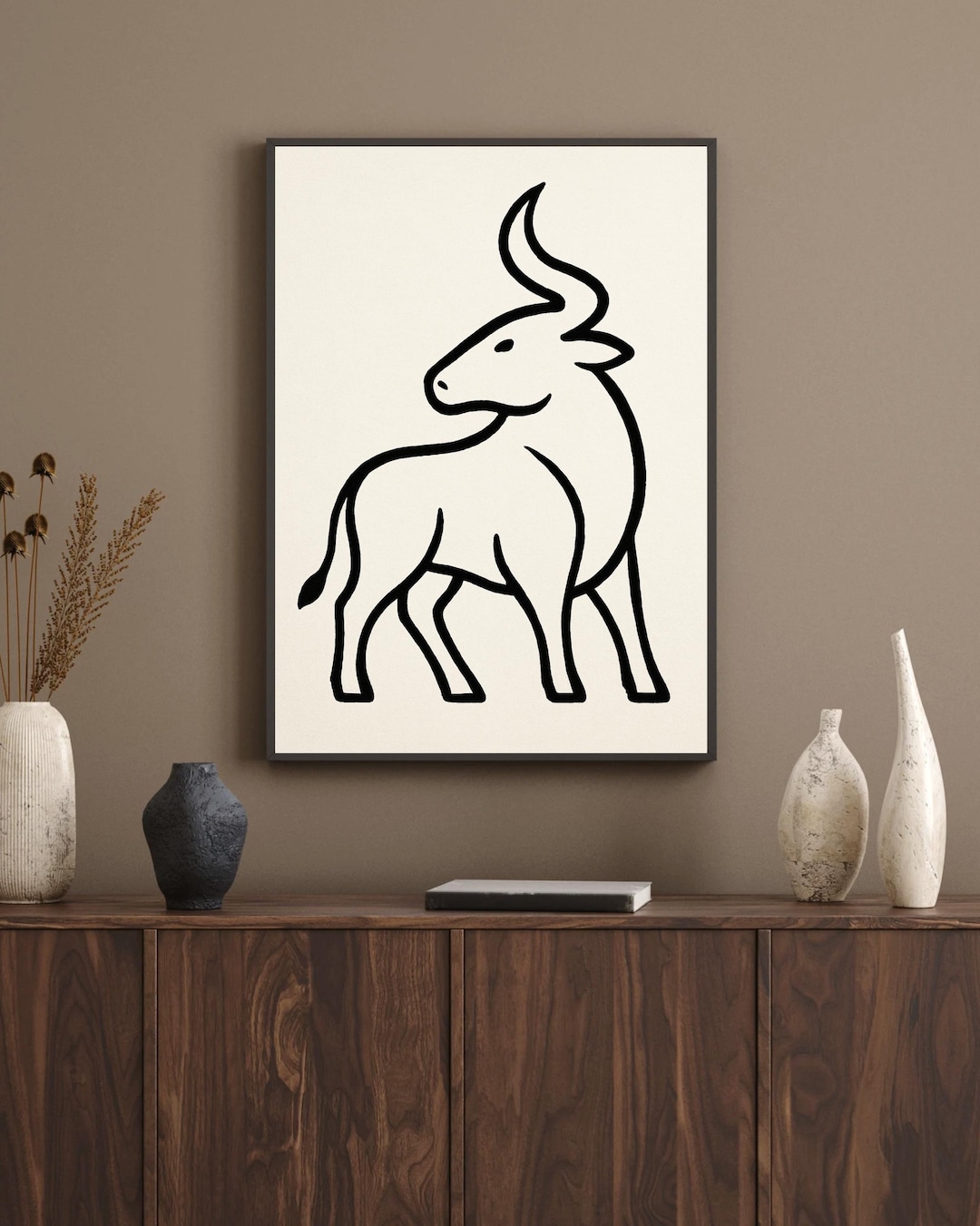 Minimalist Animal Line Art Printable - Modern Black and White Wall ...