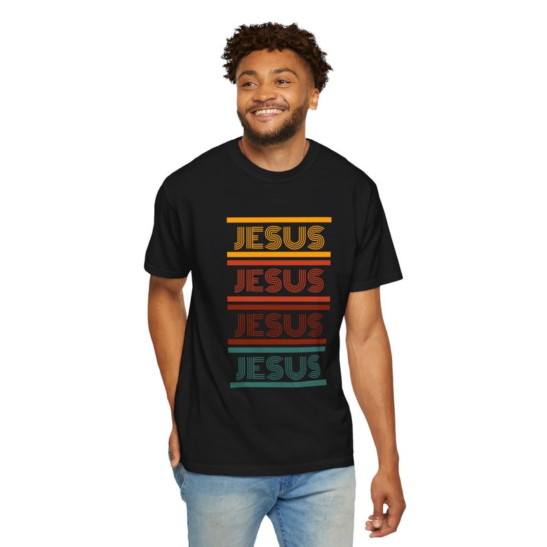 Divine Comfort: Jesus Unisex Garment-Dyed Tee image 6