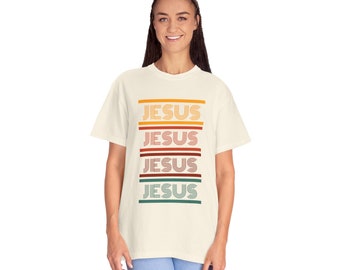 Réconfort divin : t-shirt unisexe Jesus teint en pièce