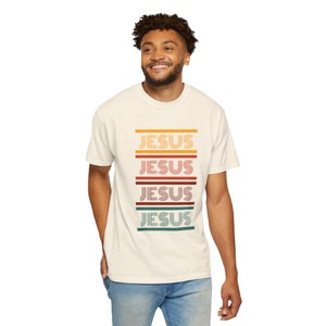 Divine Comfort: Jesus Unisex Garment-Dyed Tee image 5