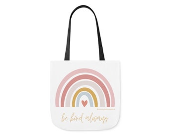 Be Kind Always - Canvas Tote Bag, 5-Color Straps