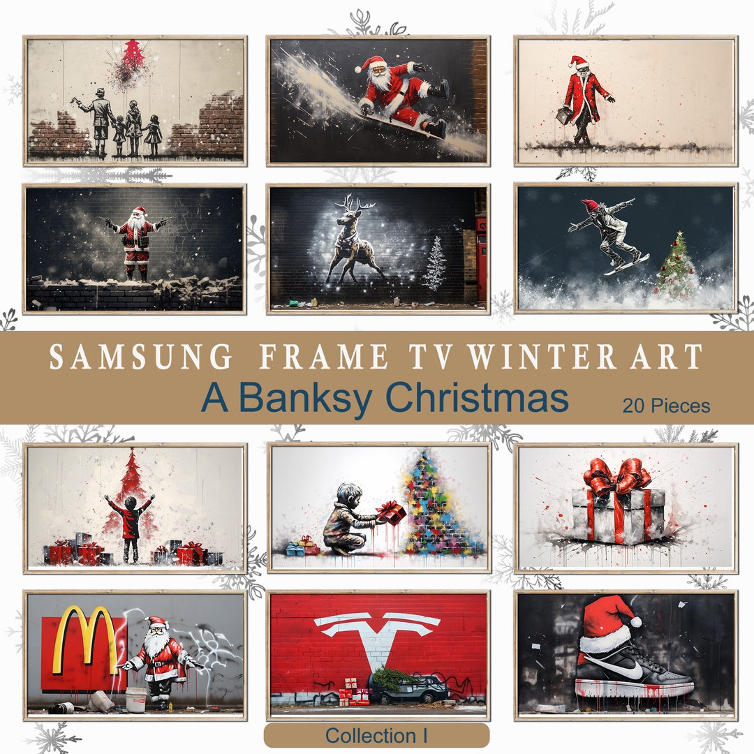 Banksy Christmas Art Collection Samsung Frame TV ART Banksy Inspired