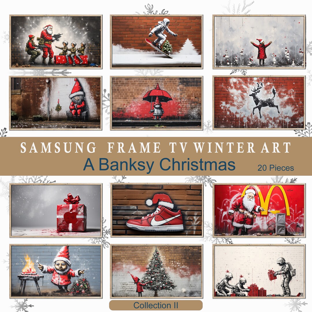 Banksy Christmas Art Collection Samsung Frame TV ART Banksy Inspired