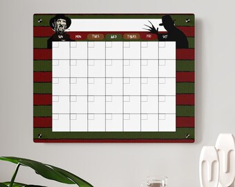 Nightmare dry erase acrylic calendar horror home decor horror gift for couples Freddy wall calendar horror decor gift