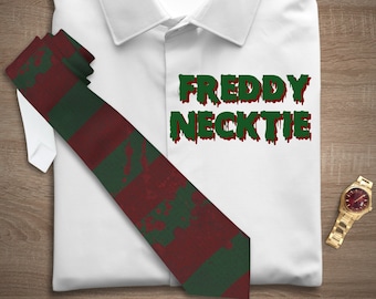 Freddy Necktie horror tie for men christmas stocking stuffer gift for him horror fan gift gothic tie mens Krueger horror accessories gift