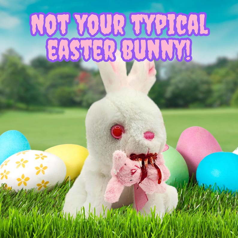 Bad Bunny Plushie Scary Easter Bunny Gift Cute Creepy Horror Bunny Doll ...