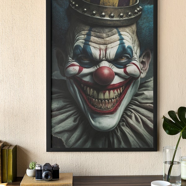 Impression d'art de clown d'horreur image de clown effrayant affiche de clown effrayant décor d'horreur décoration de la maison horreur